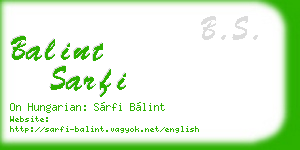 balint sarfi business card